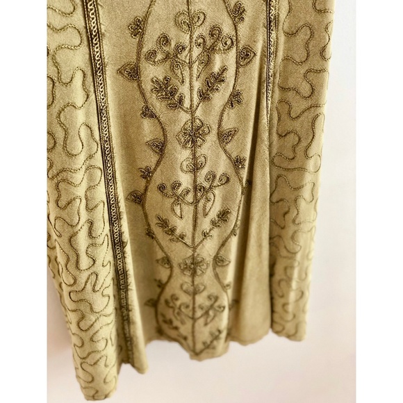 Vintage Olive Embroidered Back Tie Dress - Picture 4 of 7